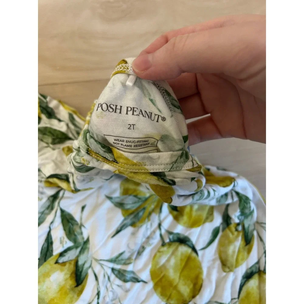 Posh Peanut limoncello Pajama Set 2T Short Sleeve Shorts Yellow